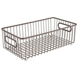 Cheap mdesign metal bathroom storage organizer basket bin farmhouse wire grid design for cabinets shelves closets vanity countertops bedrooms under sinks large 4 pack bronze