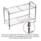 Heavy duty delite home 2 tier stainless steel over sink dish drying rack counter top dish rack dish shelf dish collector silver single groove