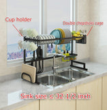 Best seller  dish drying rack over sink display stand drainer stainless steel kitchen supplies storage shelf utensils holder kitchen supplies storage rack 85cm black