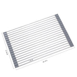 Discover the artkitchen dish drying rack over the sink roll up stainless steel kitchen drainer rack multipurpose drain drying rack organizer gadgets gray