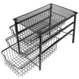 Budget friendly 3s sliding basket organizer drawer cabinet storage drawers under bathroom kitchen sink organizer tier black