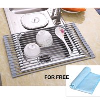 Over-the-sink Dish Drying Fold-able Rack + Free Cloth only $12.11