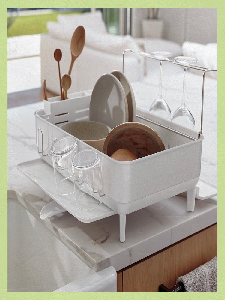 I Owe My Clutter-Free Countertop to This Steel Frame Dish Rack ...
