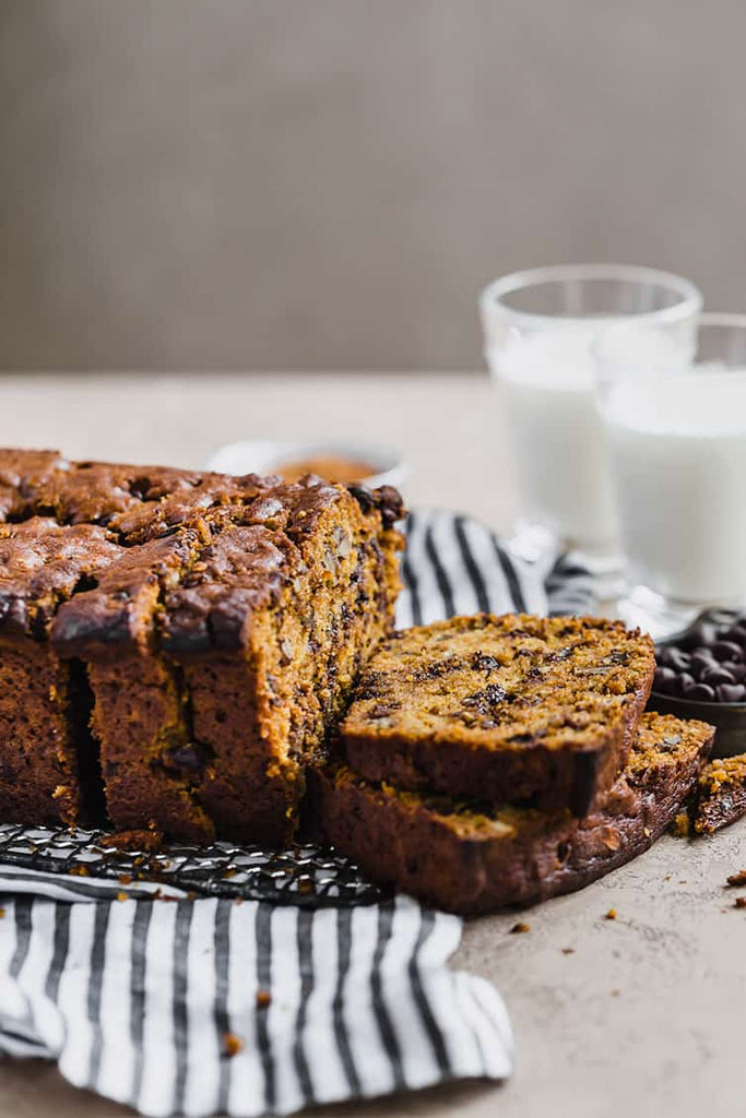 No, seriously! This easy, one-bowl pumpkin bread is incredibly moist, loaded with spices, chocolate chips, and pecans, and freezes beautifully
