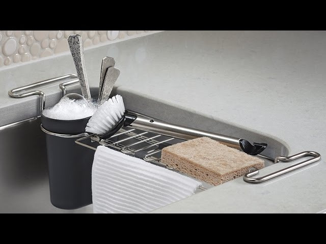 Our expandable Kohler Chrome Kitchen Sink Utility Rack is so convenient, you'll wonder how you ever did without it