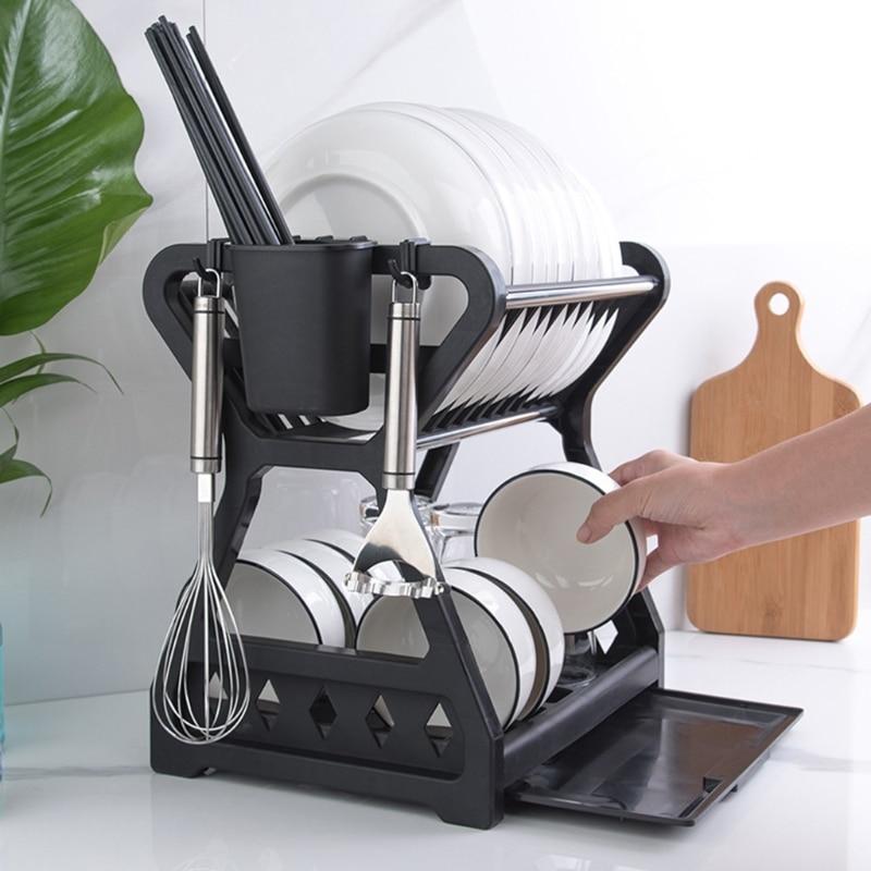 Double-layer Multifunctional Countertop Sink Dish Drying Rack – Central ...