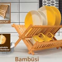 Bambüsi Bamboo Collapsible Dish Drying Rack