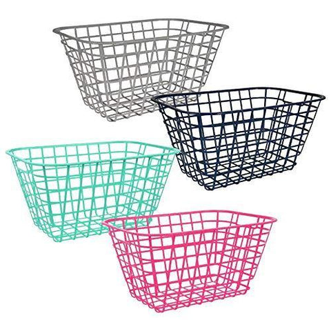 Organize with pantry organization and storage plastic baskets with handle toy organizer for shelves wicker colorful under shelf for organizing kitchen sink organizer book bins for classroom library muilticolor