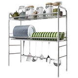 New dish rack over sink stainless steel 2 tier dish drying rack with drain board kitchen shelves free standing rack 5 size 93cm 28cm 81m