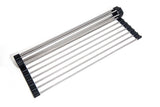 Shop bundle easy to store over the sink stainless steel roll up drying rack and produce cleaning glove