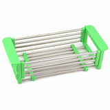 Purchase yan junau kitchen racks stainless steel retractable sink drain rack dish rack kitchen supplies color green