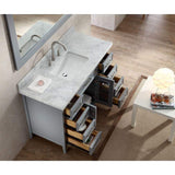 Kitchen ariel kensington d049s gry 49 inch solid wood single sink bathroom vanity set in grey with white carrara marble countertop