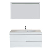 Top giallo rosso argento 48 inch bathroom vanity and sink combo with mirror contemporary design wall mount glossy white cabinet set single sink and double drawer