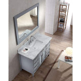 Home ariel kensington d049s gry 49 inch solid wood single sink bathroom vanity set in grey with white carrara marble countertop